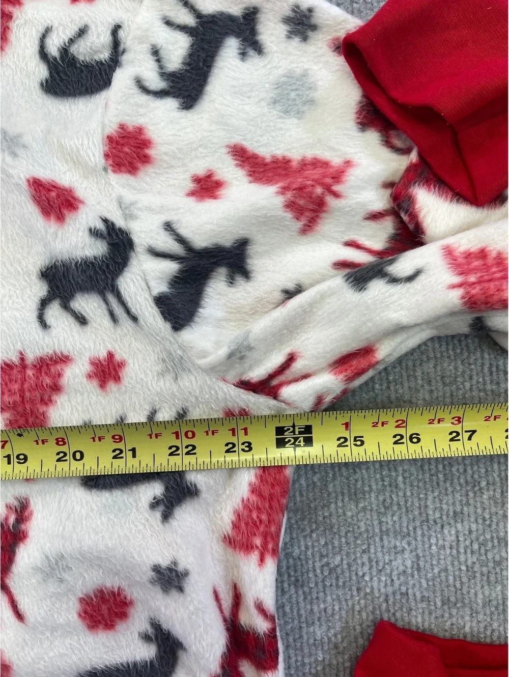 Sleep On It Fleece Hooded One Piece Pajamas Reindeer Christmas Onesie Size Large